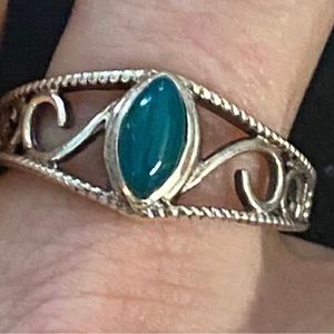 Vintage Sterling Silver Vintage Sterling Silver openwork Turquoise Ring
